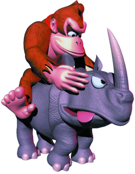 DK riding Rambi