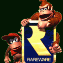 Diddy and DK with Rareware logo
