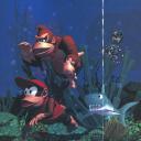 DK and Diddy swim away from Chomps