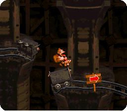 A disused mine cart awaits DK