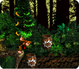 A warp barrel appears if DK's fast enough